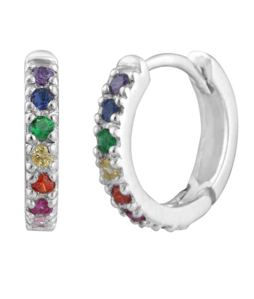 AB-9425_Silver_Rainbow_CZ_Huggie_Hoop_Helix_Rings