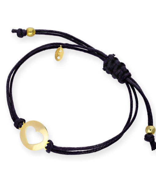 AMJ-292_9nm_Gild_Open_Heart_Black_Cord_Adjustable_Bracelet