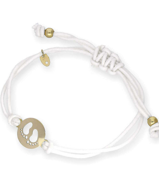 AMJ-300_9nm_Gild_Baby_Feet_Outline_White_Cord_Adjustable_Bracelet
