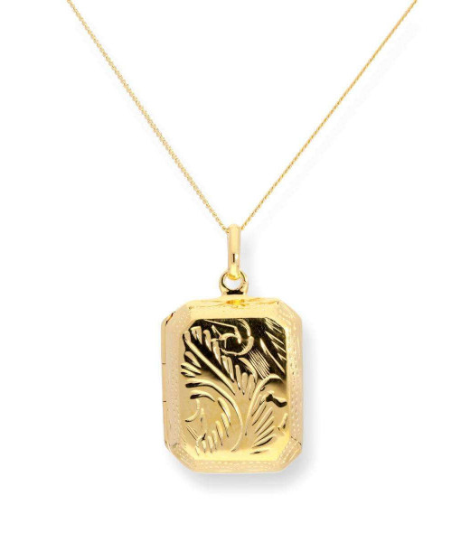 BKT-015-233_Gild_Dipped_Sterling_Silver_Octagonal_Engraved_Locket_16_22_Inches