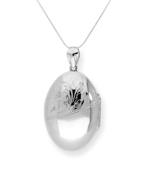 BKT-041-0615_Large_Sterling_Silver_Engravable_Floral_Oval_Locket_on_Chain_16_22_Inches
