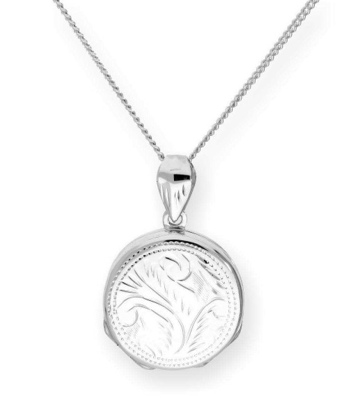 BKT-087-4DC_Sterling_Silver_4_Photo_Engraved_Round_Family_Locket_on_Chain_16_24_Inches