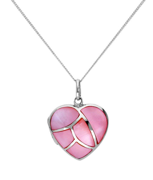 BKT-879-1DC_Sterling_Silver_Dyed_Pink_Mother_of_Pearl_Engravable_Heart_Locket_16_22_Inches