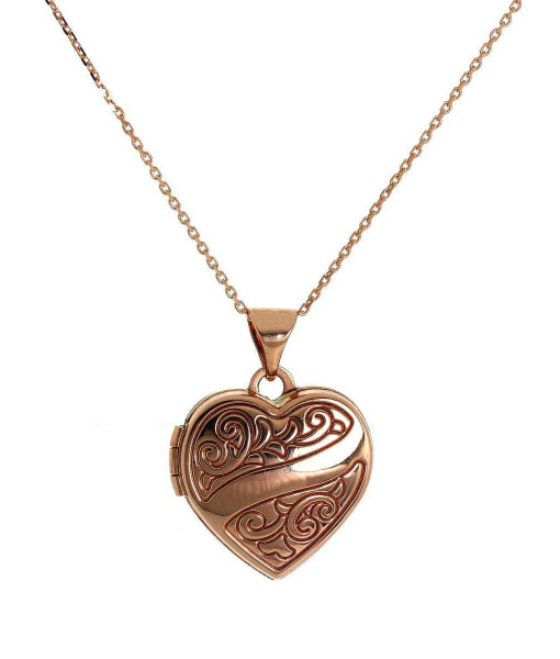 DCY-040-2BEL_9nm_Rose_Gild_Engraved_Heart_Locket_on_Chain