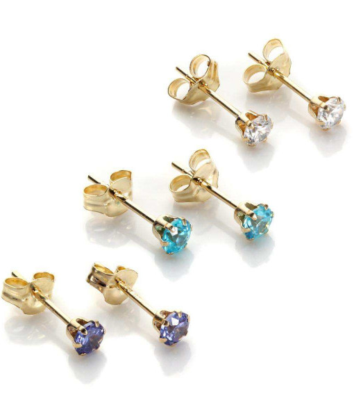 EARRING20_9nm_Gild_3mm_Crystal_Stud_Earrings_Set