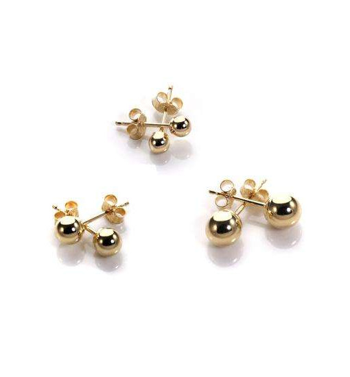 EARRING7_9nm_Yellow_Gild_3mm_Ball_Stud_Earrings