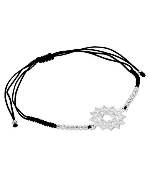 GPL-014_Sterling_Silver_Black_Cord_Chakra_Heart_Bracelet