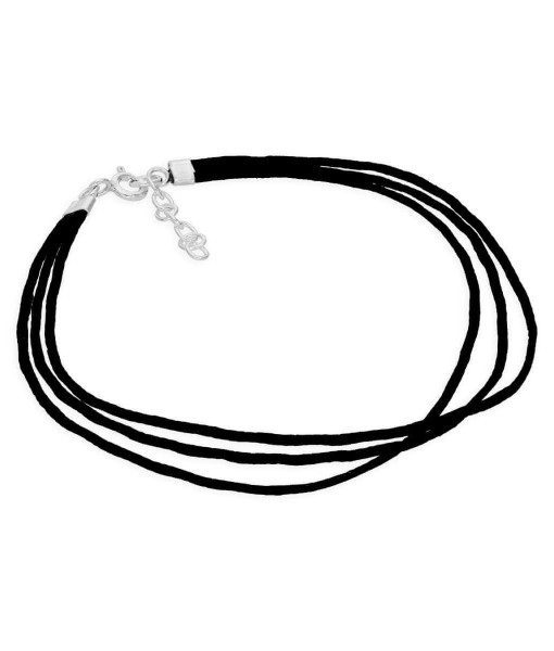 GPL-019_Sterling_Silver_Triple_Black_Cord_7_5_Inch_Bracelet_with_1_Inch_Extension