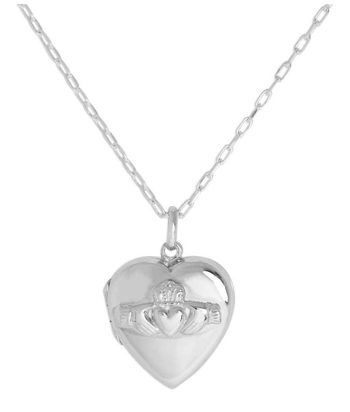 GPL-062-1685_Sterling_Silver_Claddagh_Heart_Locket_on_Chain_16_24_Inches