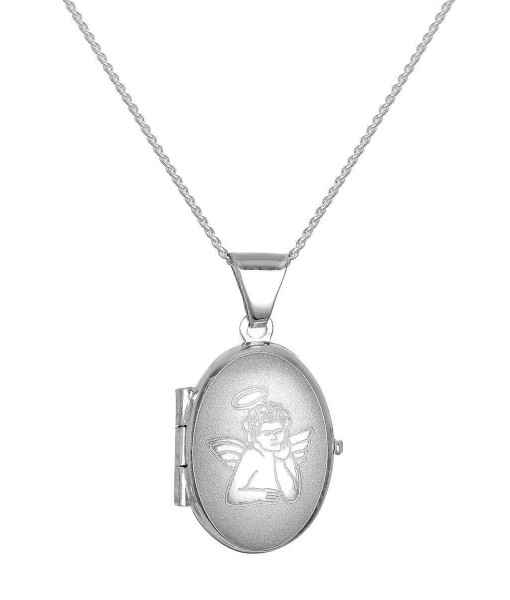 PGD-477-0615_Small_Matt_Sterling_Silver_Oval_Locket_with_Angel_on_Chain