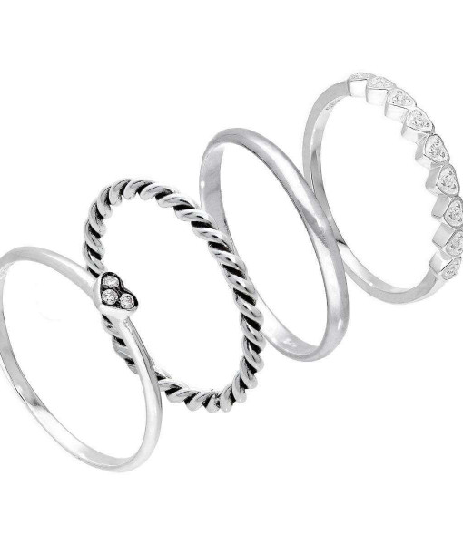 STACKING-12_Sterling_Silver_CZ_Love_Hearts_Twisted_Plain_Stacking_Rings_Set