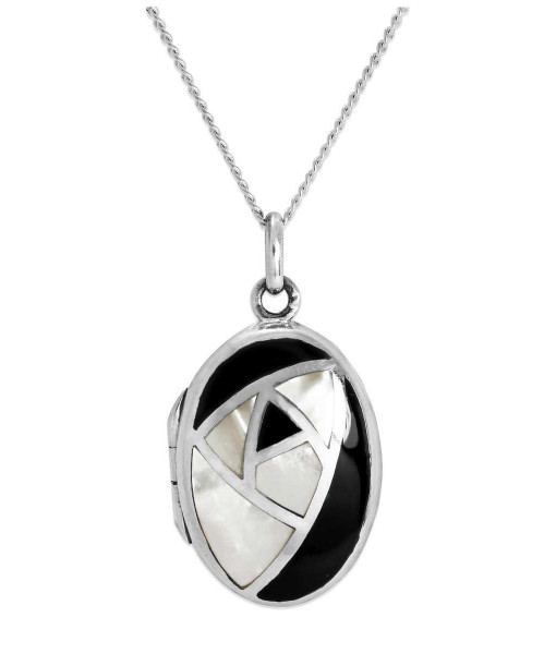 WRC-052-4DC_Sterling_Silver_Pastel_Coloured_Mother_of_Pearl_Oval_Locket_with_Onyx_on_Chain_16_24_Inches